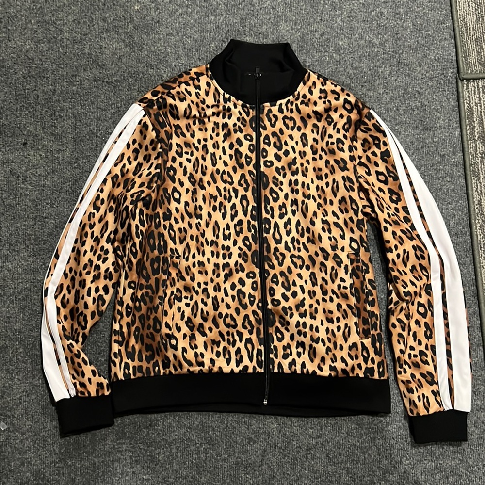 Large cheetah track jacket